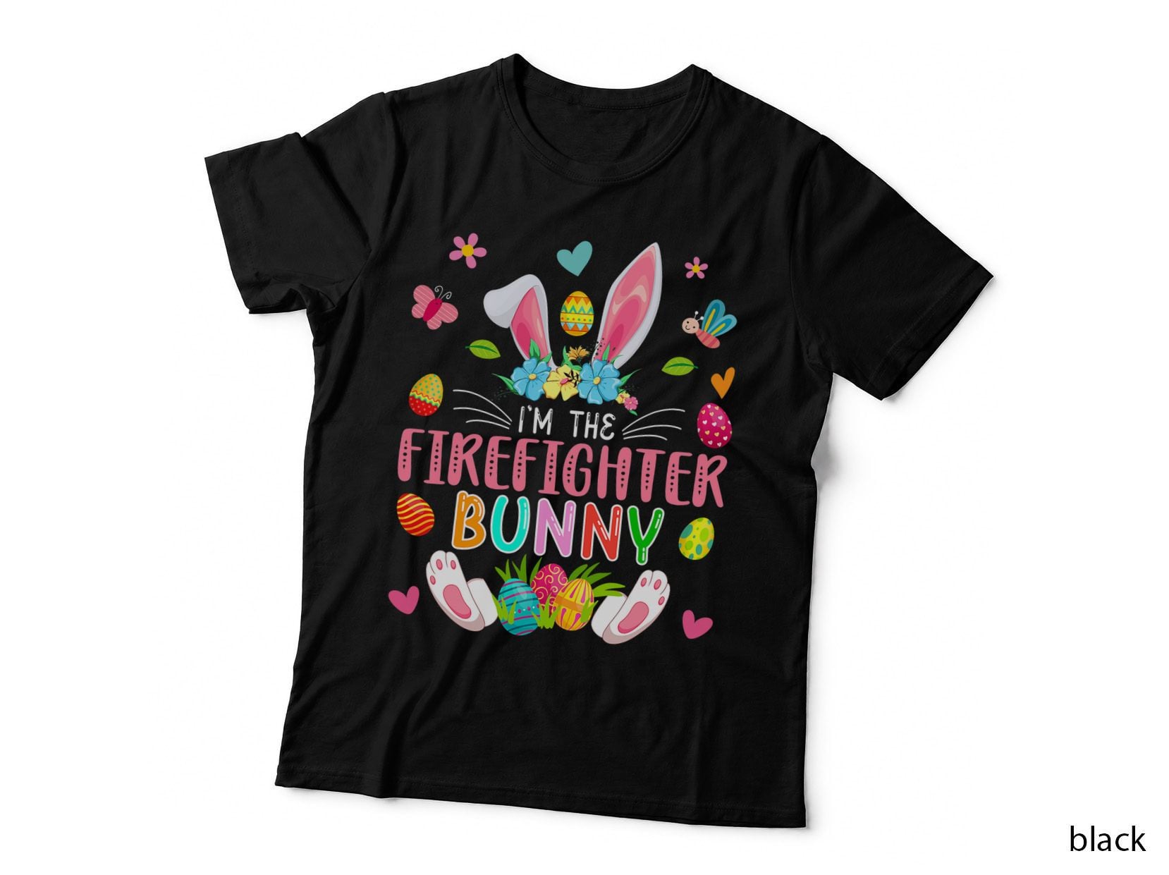 Firefighter Bunny Easter T-Shirt, Easter Bunny Costume, Funny Family Easter