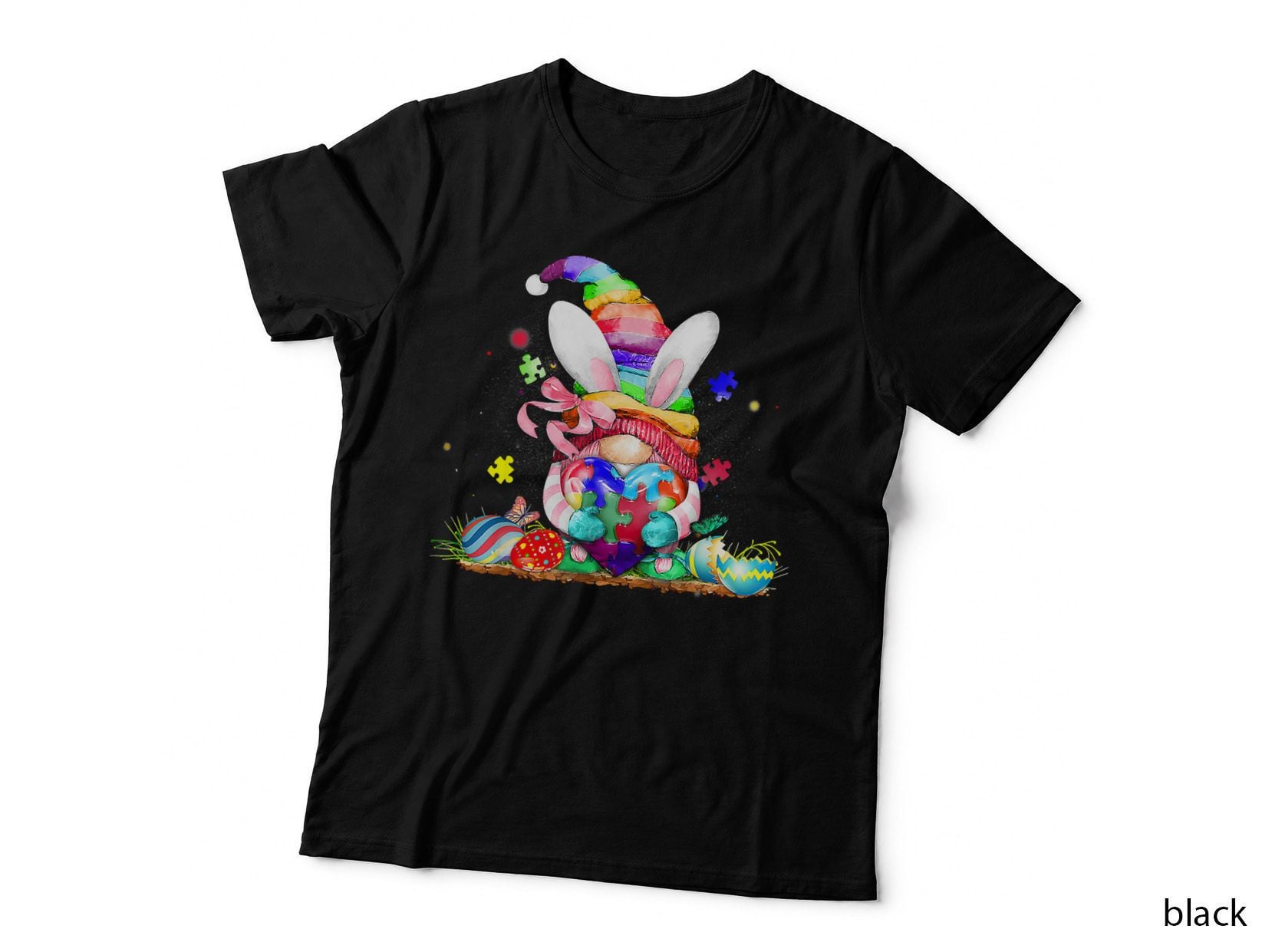Gnome Autism Easter Bunny Spring Gnome Easter Egg T-Shirt