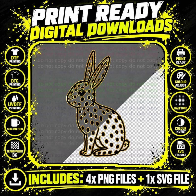 Gold Bunny Silhouette Easter T-Shirt, Easter Graphic Tee Png SVG Digital Bundle