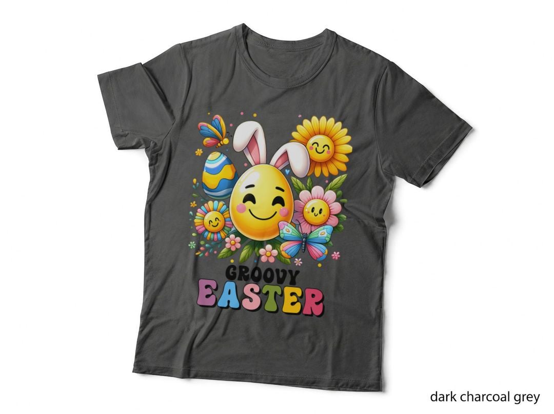 Groovy Easter T-Shirt, Groovy Easter Bunny Flowers Graphic Tee