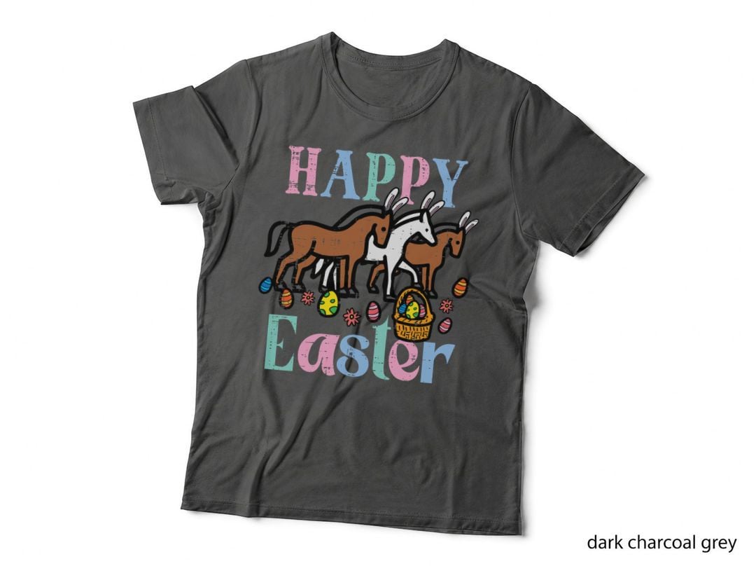 Happy Easter Bunny Horses Farm T-Shirt, Easter Print, Farm Animal Style