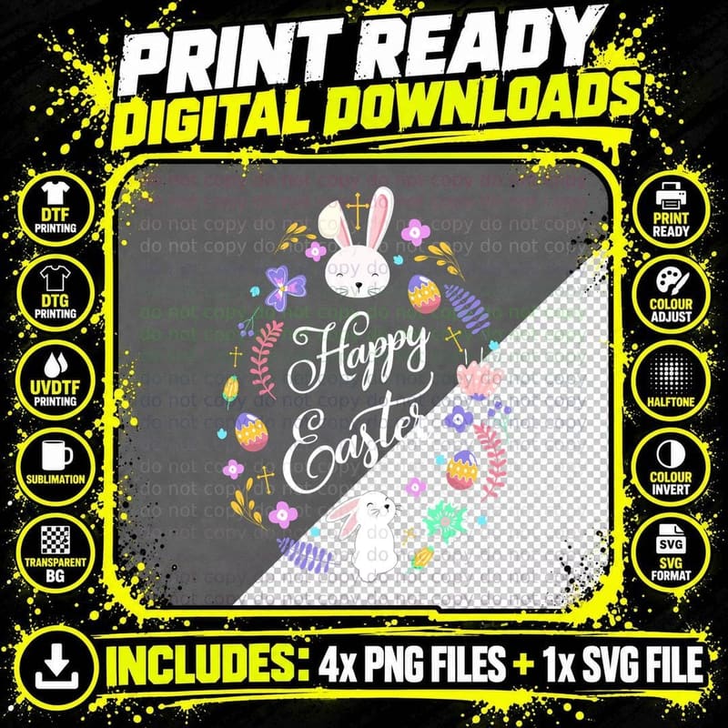 Happy Easter Christian Sweatshirt Women Easter Gift Png SVG Digital Bundle
