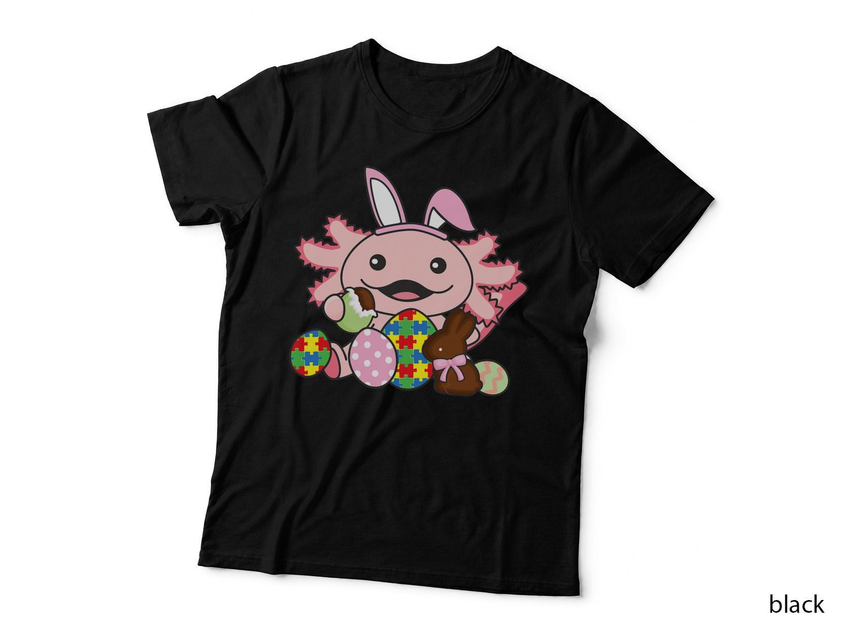 Happy Easter Cute Axolotl Autism Awareness Month T-Shirt