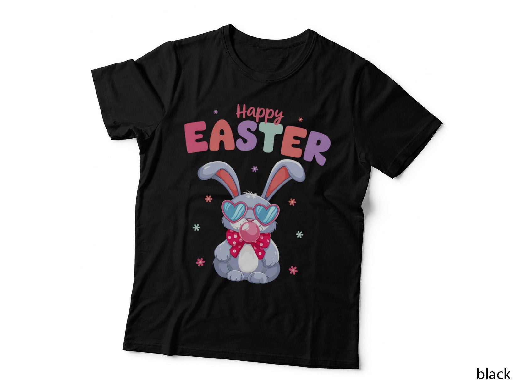 Happy Easter T-Shirt, Easter Bunny Blowing Bubblegum Graphic Tee