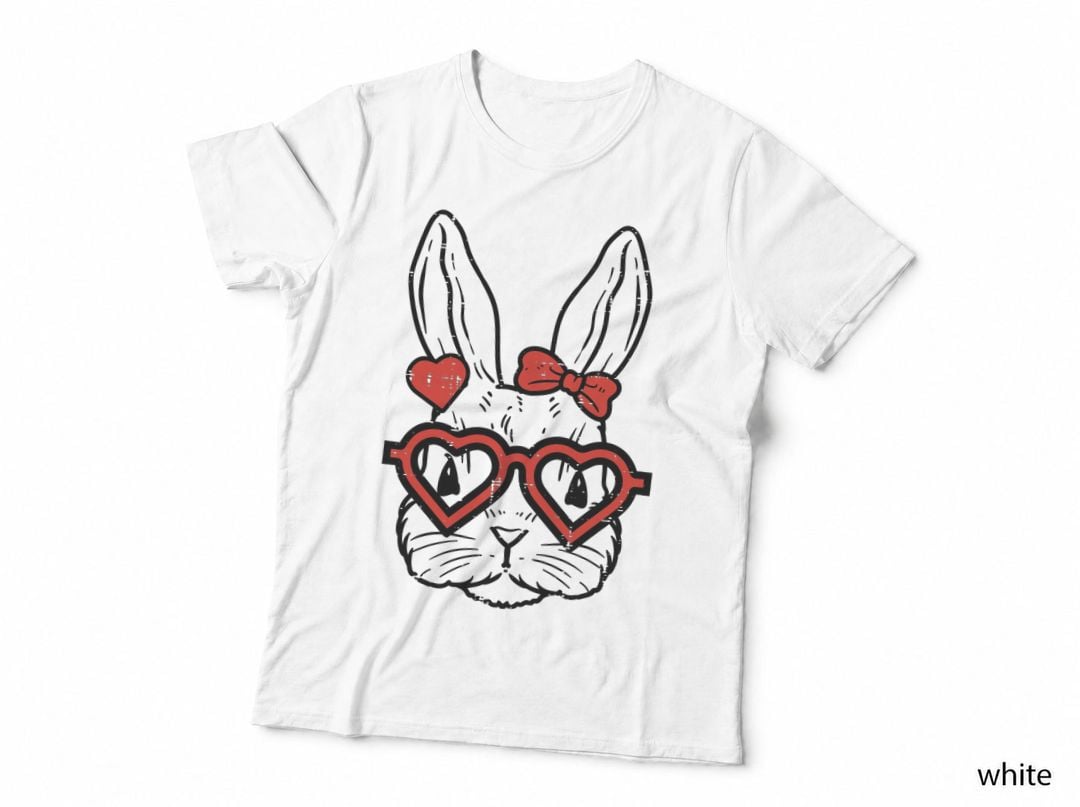 Heart Bunny Rabbit Cute Valentines Day Animal Women T-Shirt