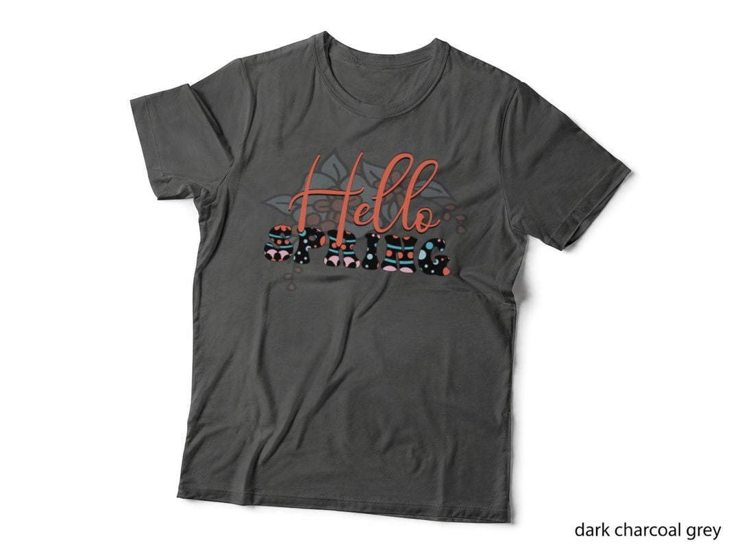 Hello Spring Easter T-Shirt, Spring Floral Pattern Graphic Tee