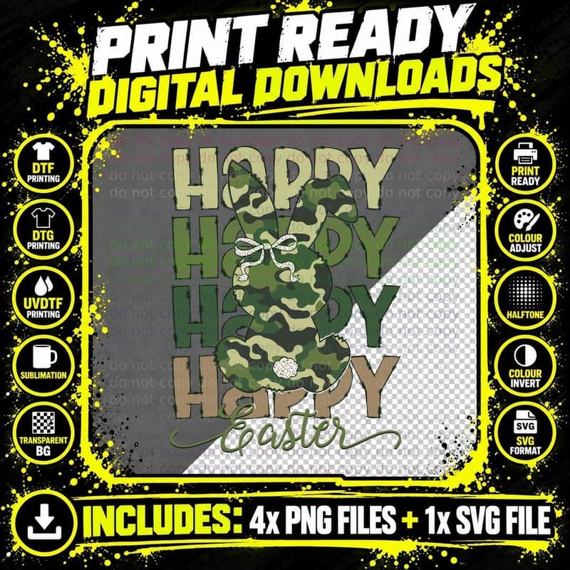 Hoppy Easter Outdoor Adventure T-Shirt Png SVG Digital Bundle