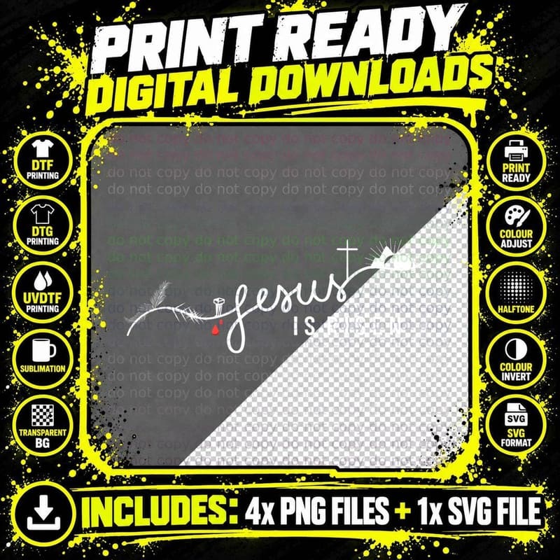 Jesus Is Risen Women Men Youth, Holy Week, Easter Png SVG Digital Bundle