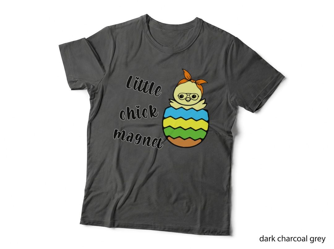 Little Chick Magnet Easter T-Shirt, Chick in Egg with Bandana Graphic Tee