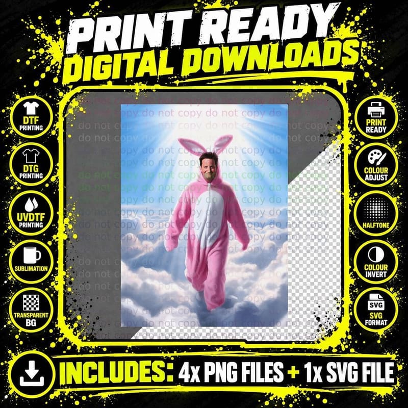 Matthew Perry Easter Bunny T-Shirt, Easter Costume Png SVG Digital Bundle