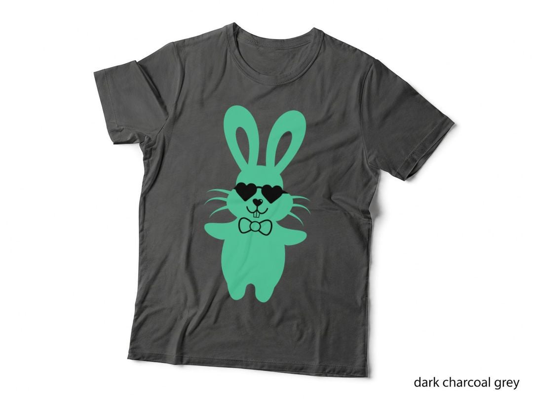 Mint Bunny Wearing Heart-Shaped Glasses Easter T-Shirt, Easter Graphic Tee
