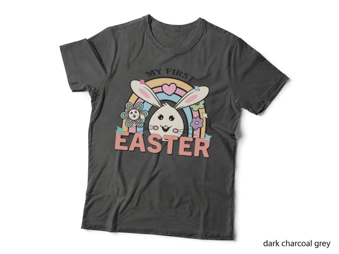 My First Easter T-Shirt, Easter Bunny with Flowers Graphic Tee
