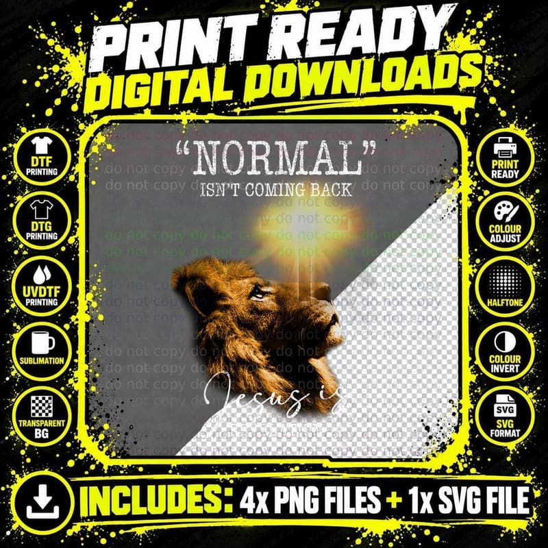 Normal Isn't Coming Back but Jesus Is Cross Christian Png SVG Digital Bundle