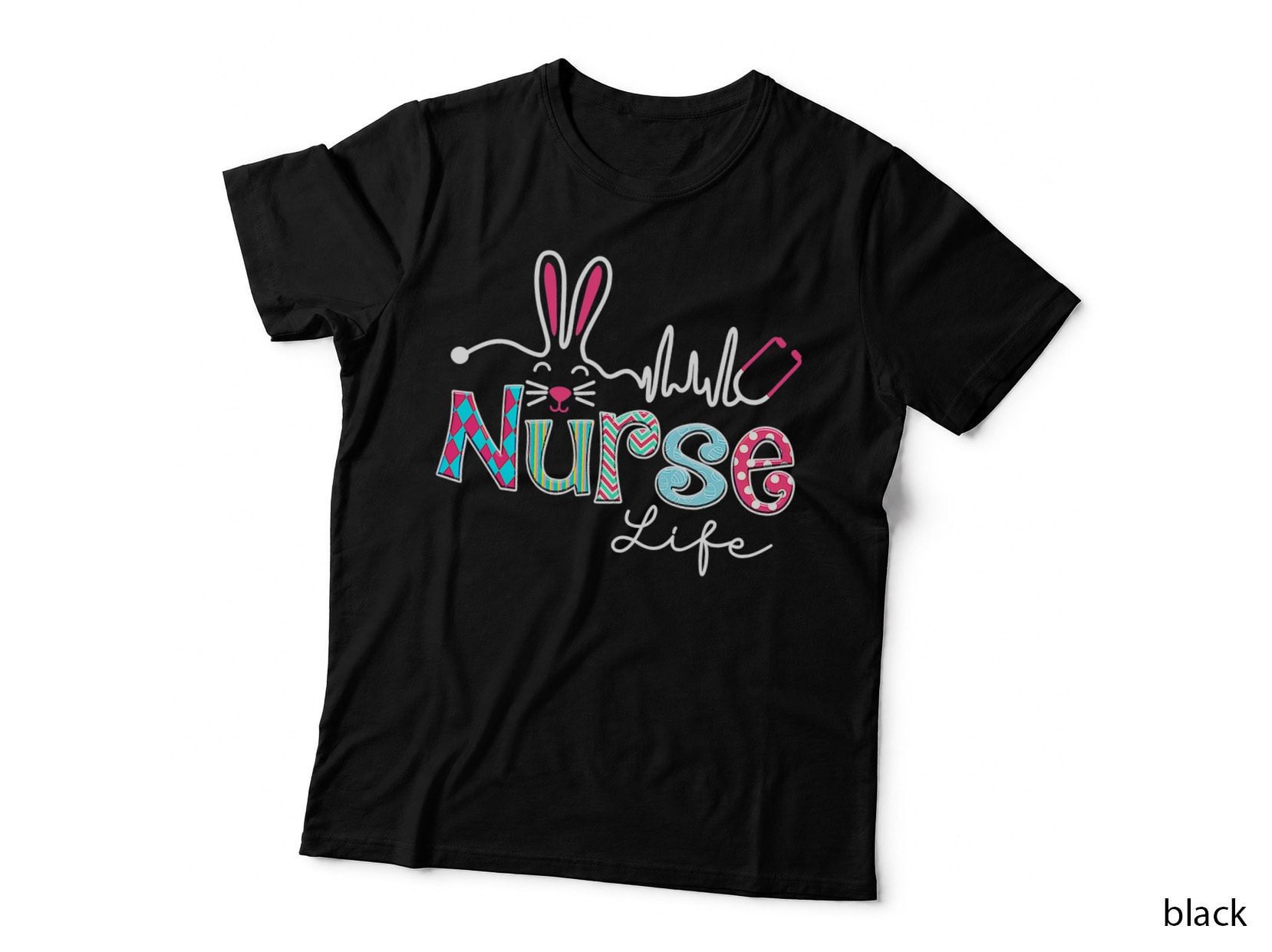 Nurse Life Stethoscope Nursing Cute Easter Bunny Easter Day T-Shirt