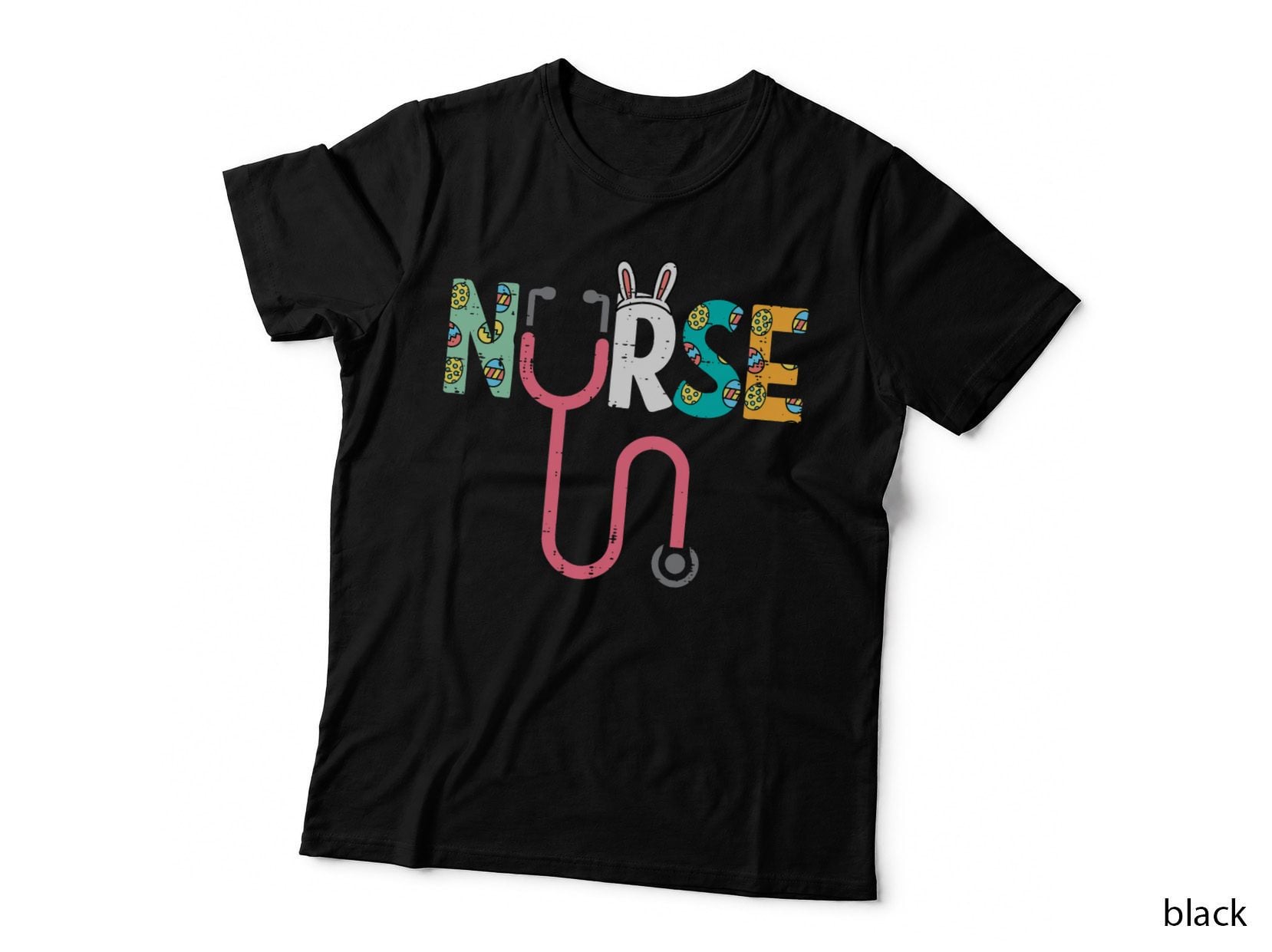 Nurse Stethoscope Bunny Ears Easter Scrub ER RN Nicu Pacu T-Shirt