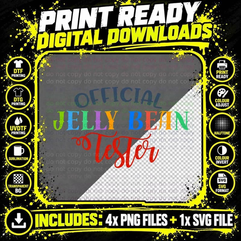 Official Jelly Bean Tester T-Shirt Png SVG Digital Bundle