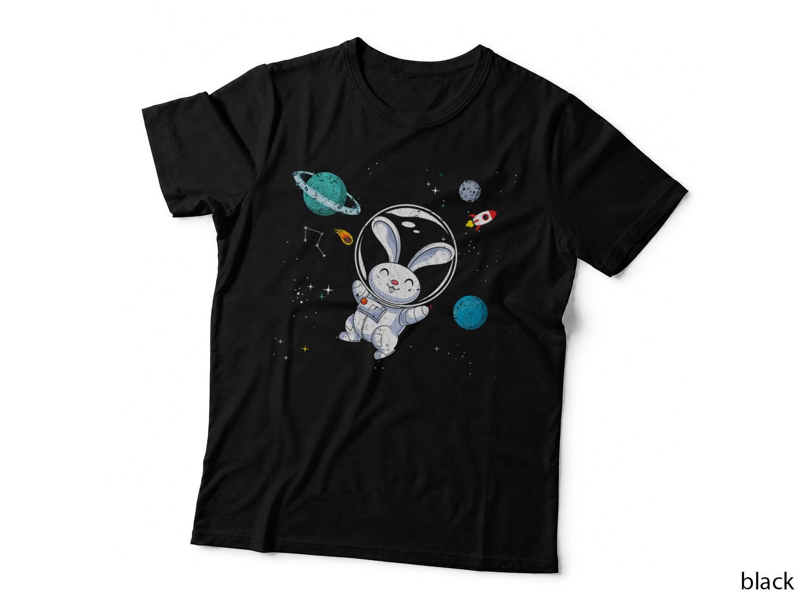 Outer Space Science Rabbit Animal Lover Astronaut Bunny T-Shirt