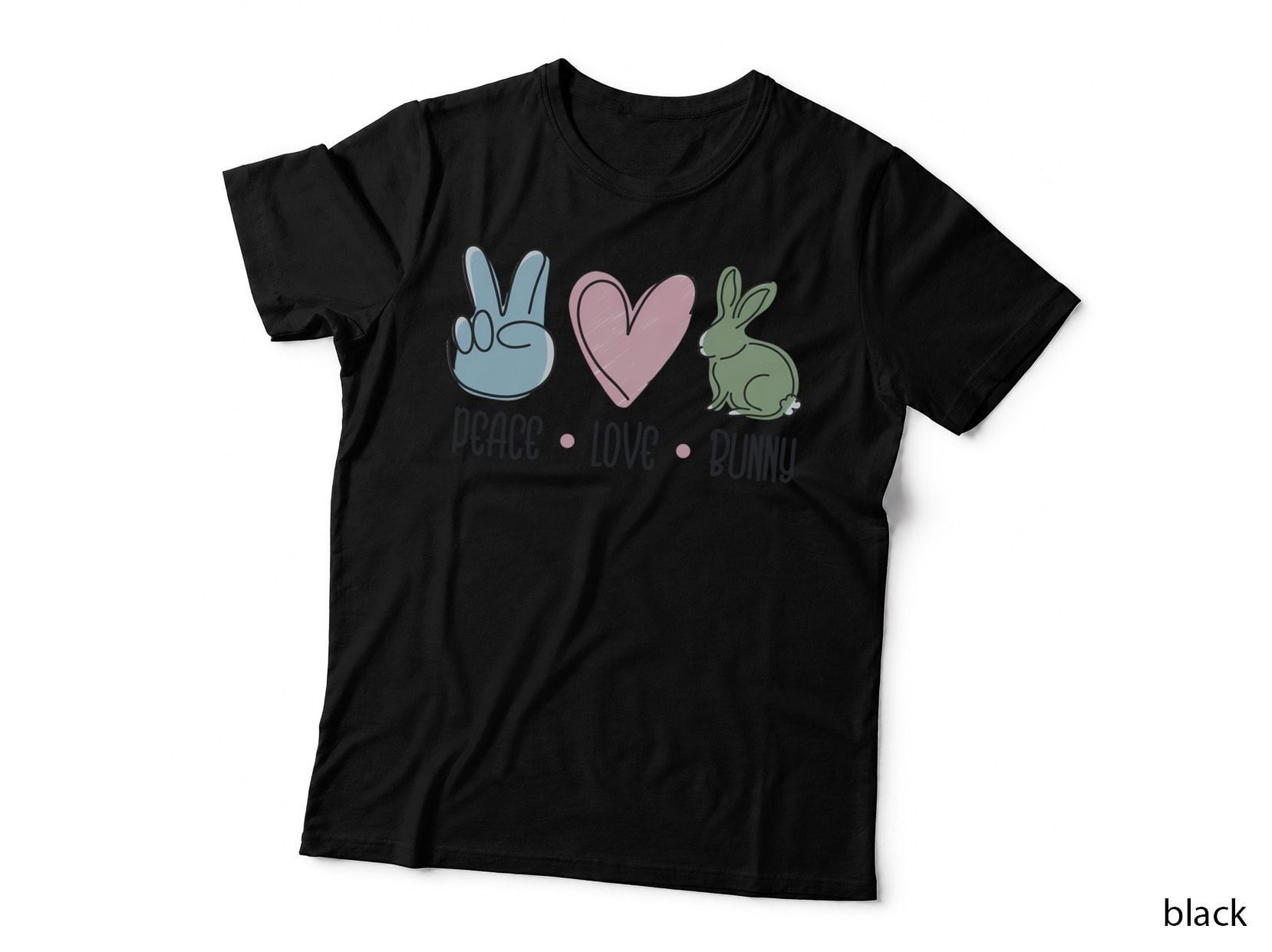 Peace Love Bunny Easter T-Shirt, Peace Love Bunny Graphic Tee