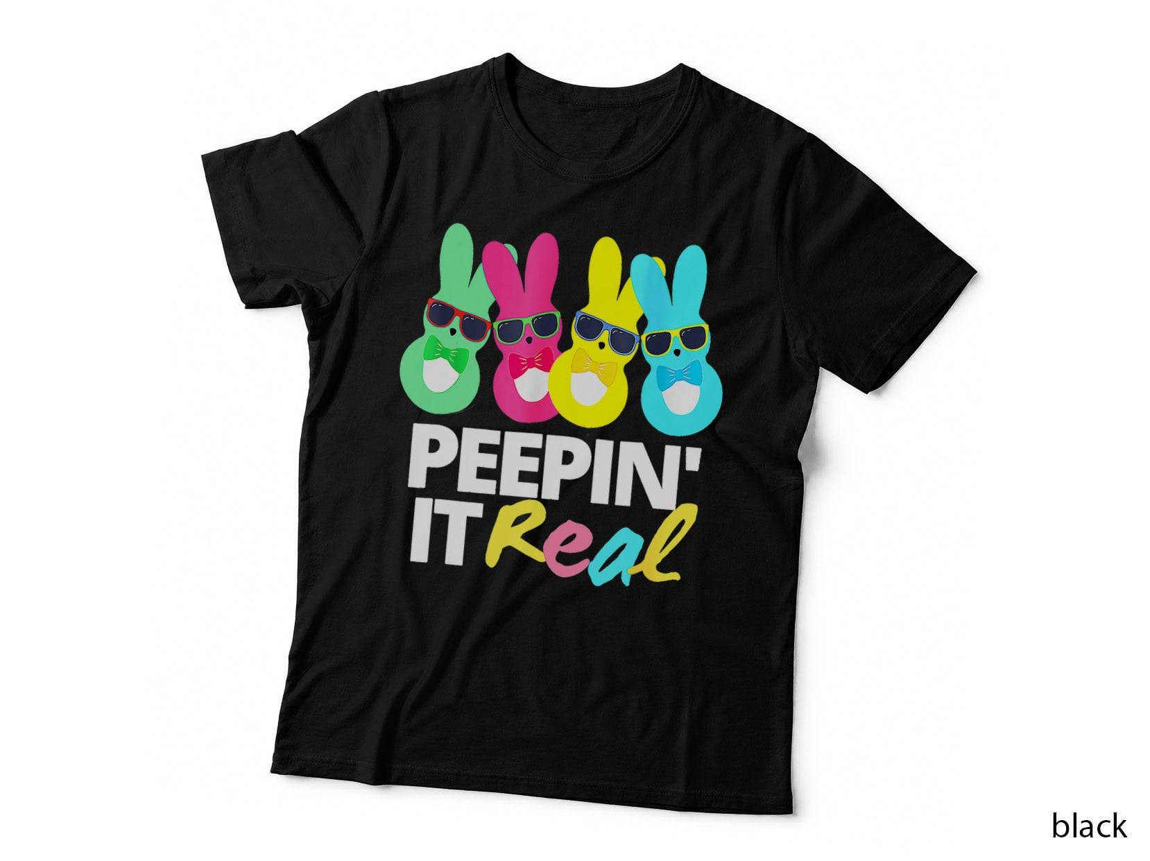 Peepin It Real Easter Bunny Egg Hunt Funny Women Girls T-Shirt
