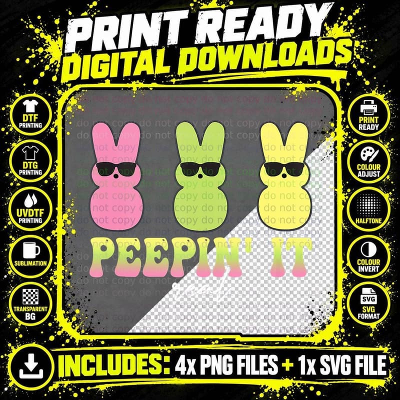 Peepin It Real Shirt Happy Easter Bunny Egg Hunt Funny Png SVG Digital Bundle
