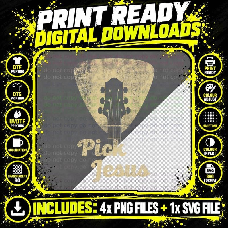 Pick Jesus T Shirt -Music Pastor Shirt- Pastor Easter Png SVG Digital Bundle