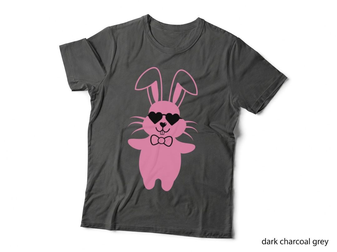 Pink Bunny Wearing Heart-Shaped Glasses Easter T-Shirt, Easter Graphic Tee