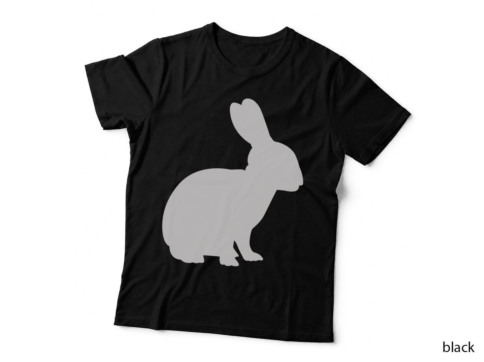 Rabbit Silhouette Easter Art T-Shirt, Easter Graphic Tee, Cute Easter Shirt