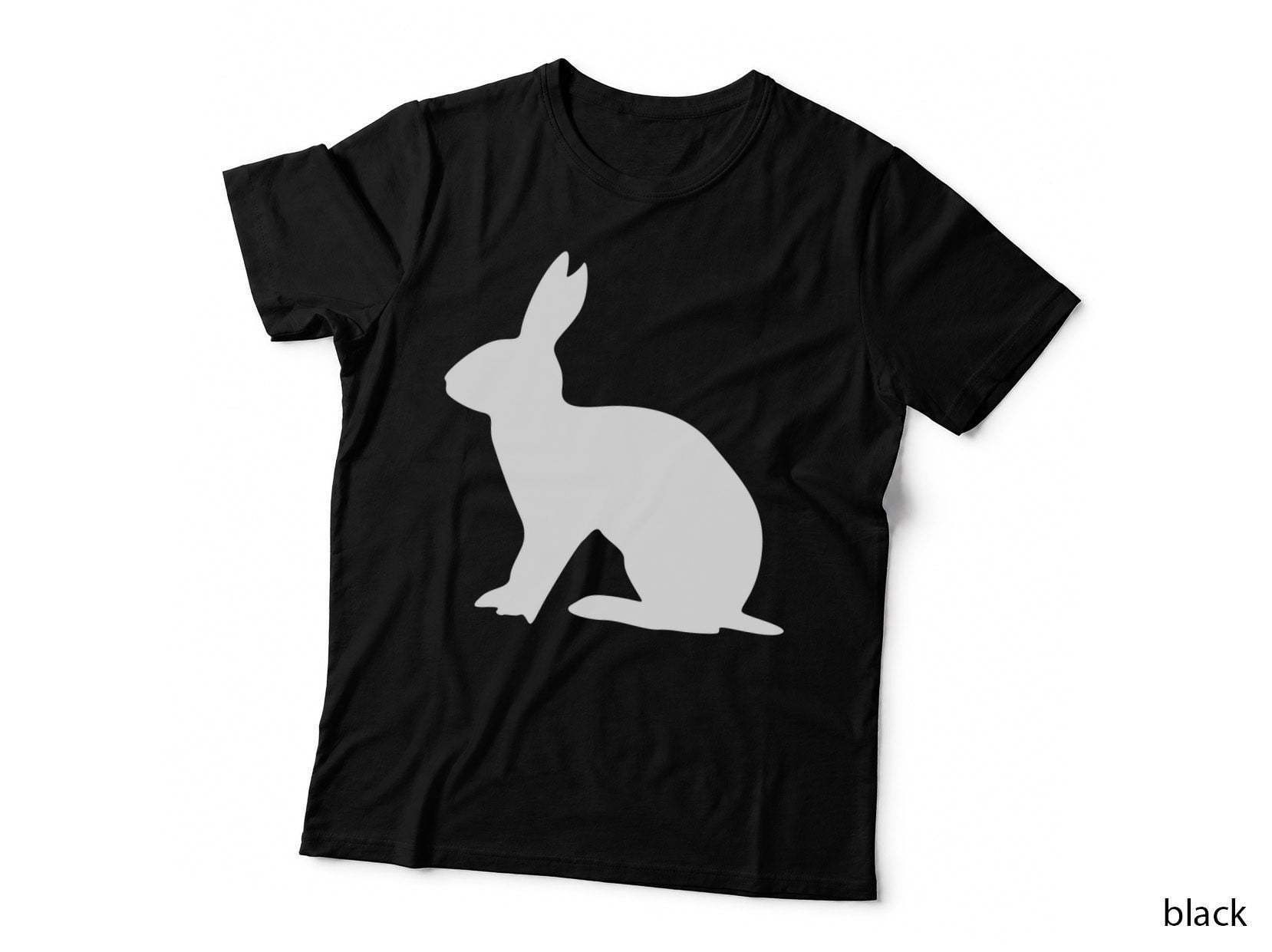 Rabbit Silhouette Sitting Easter Art T-Shirt, Easter Graphic Tee