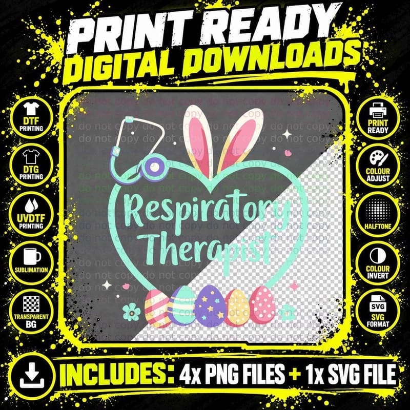 Respiratory Therapist Tshirts, Nurse, Easter Egg Png SVG Digital Bundle