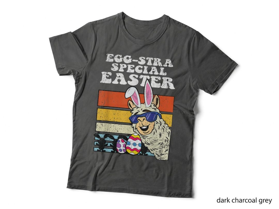 Retro Easter Llama Bunny Ears T-Shirt, Easter Egg Hunt, Easter Apparel