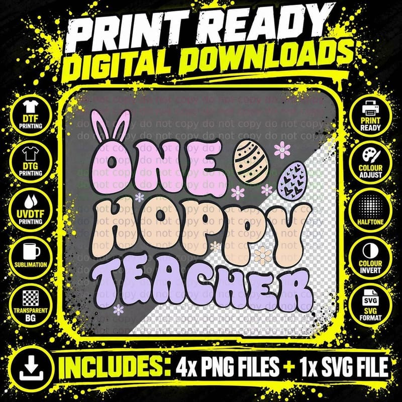 Retro Easter Teacher Cute Women T-Shirt, Easter Themed Png SVG Digital Bundle