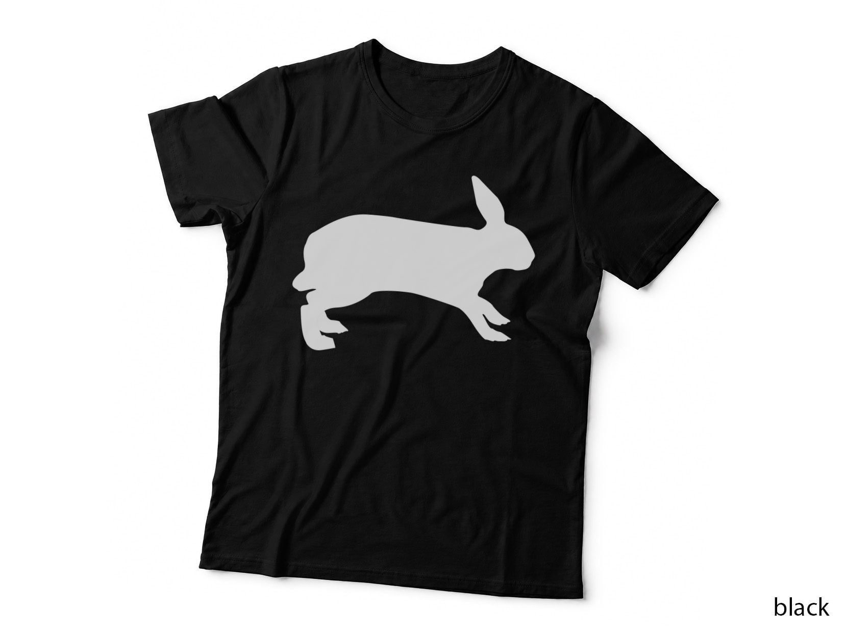 Running Rabbit Silhouette Easter T-Shirt, Easter Graphic Tee