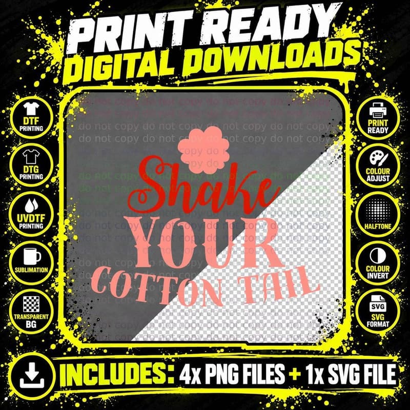 Shake Your Cotton Tail T-Shirt Png SVG Digital Bundle