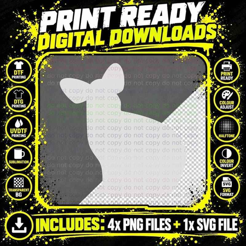 Silhouette of a Rabbit Sitting Easter T-Shirt Png SVG Digital Bundle