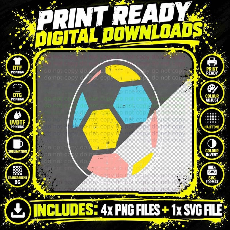 Soccer Ball Egg Funny Easter Sports Football Player Png SVG Digital Bundle