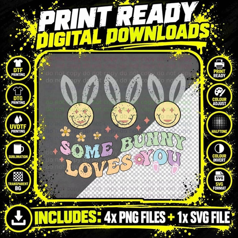 Some Bunny Loves You Easter T-Shirt Png SVG Digital Bundle