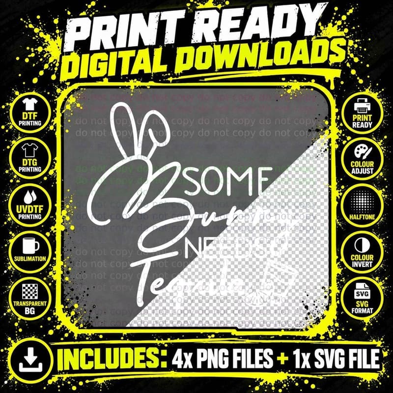 Some Bunny Needs Tequila Easter Bunny Men Women Kids Png SVG Digital Bundle