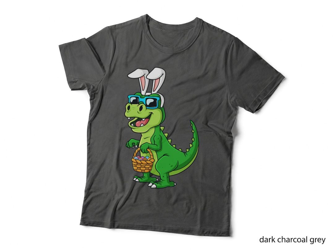 T Rex Easter Bunny with Eggs Basket Funny Dinosaur Boys Kids T-Shirt