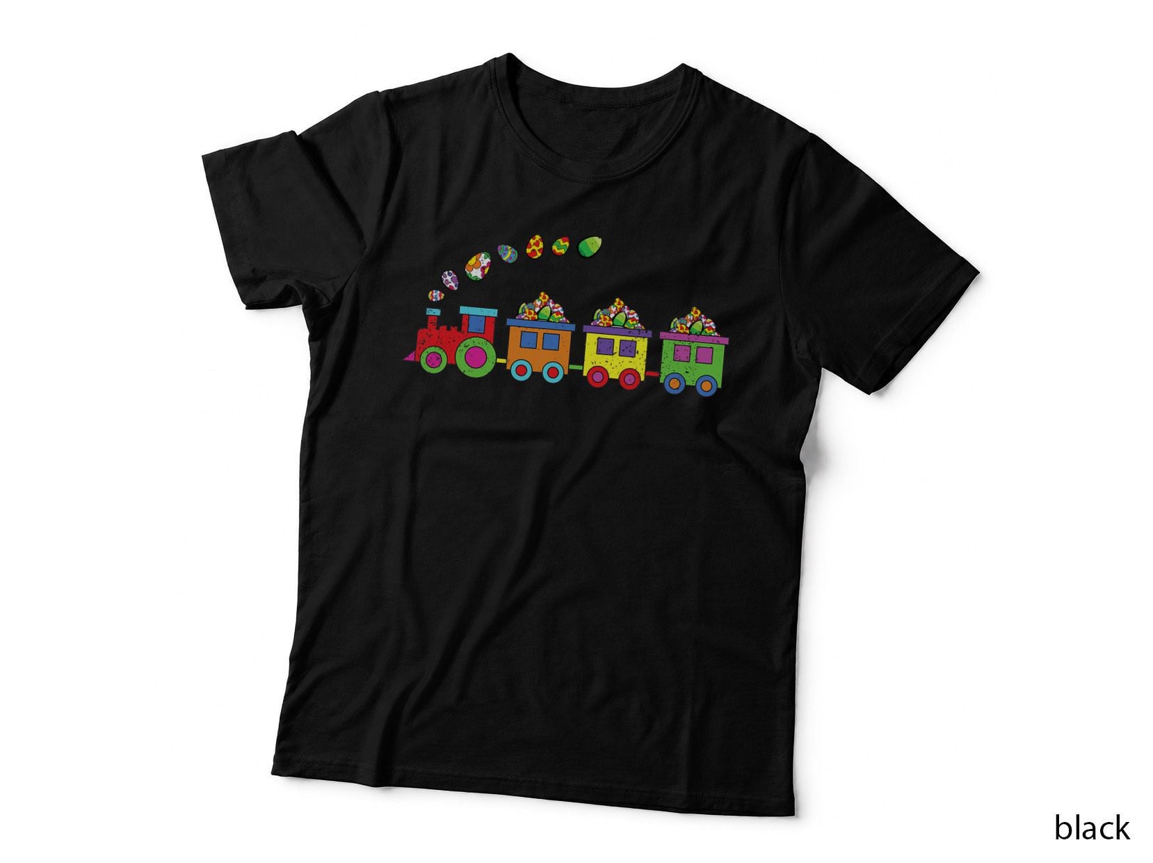 Train Easter Egg Hunting Cute Railroad Spring Boys Girls T-Shirt