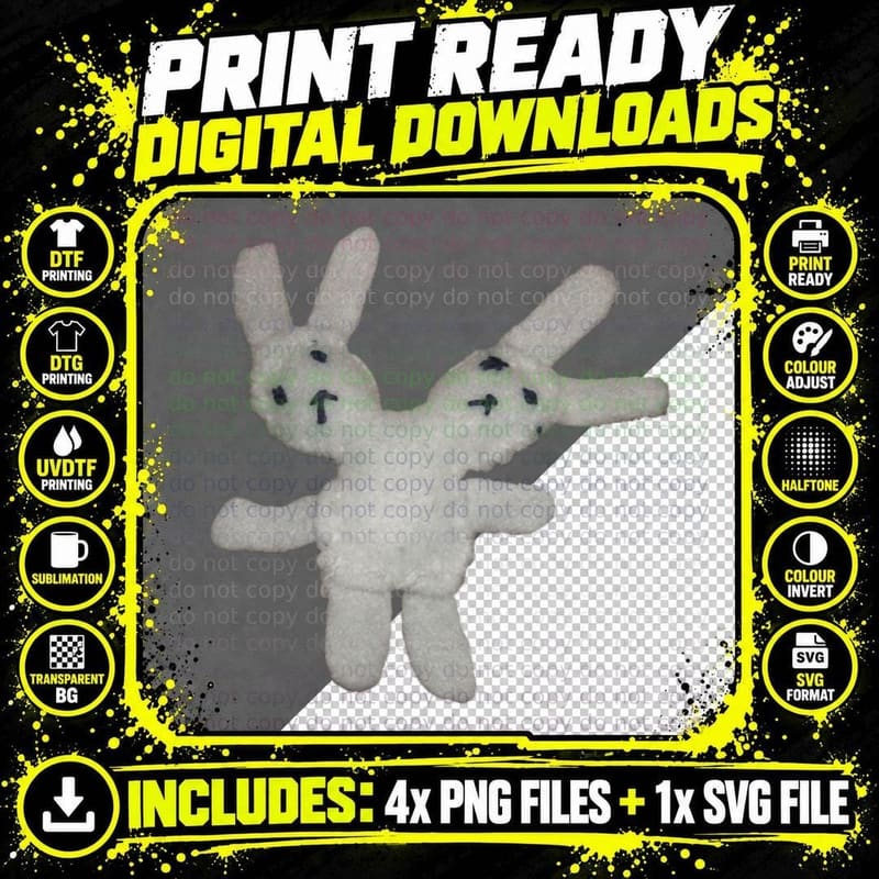 Two-Headed Bunny T-Shirt Png SVG Digital Bundle