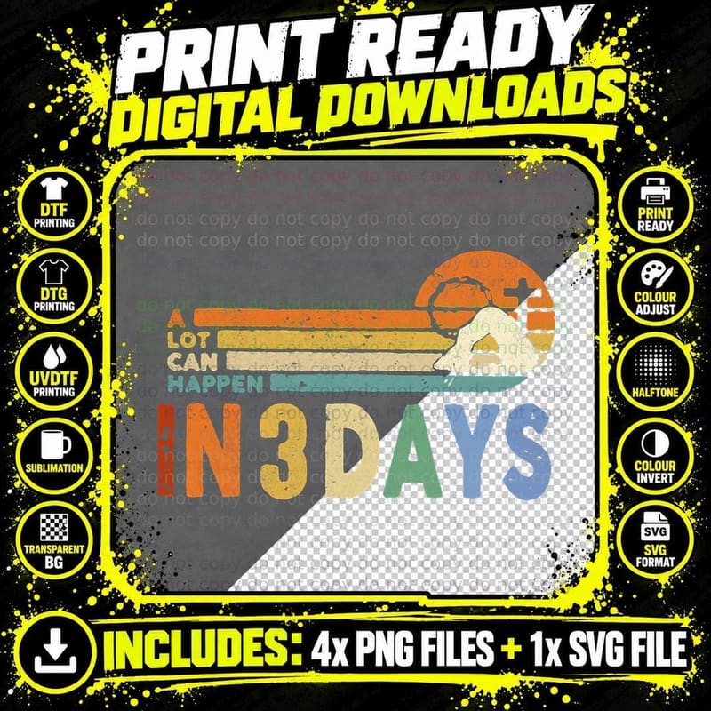A Lot Can Happen in 3 Days Jesus Christian Easter Day Png SVG Digital Bundle