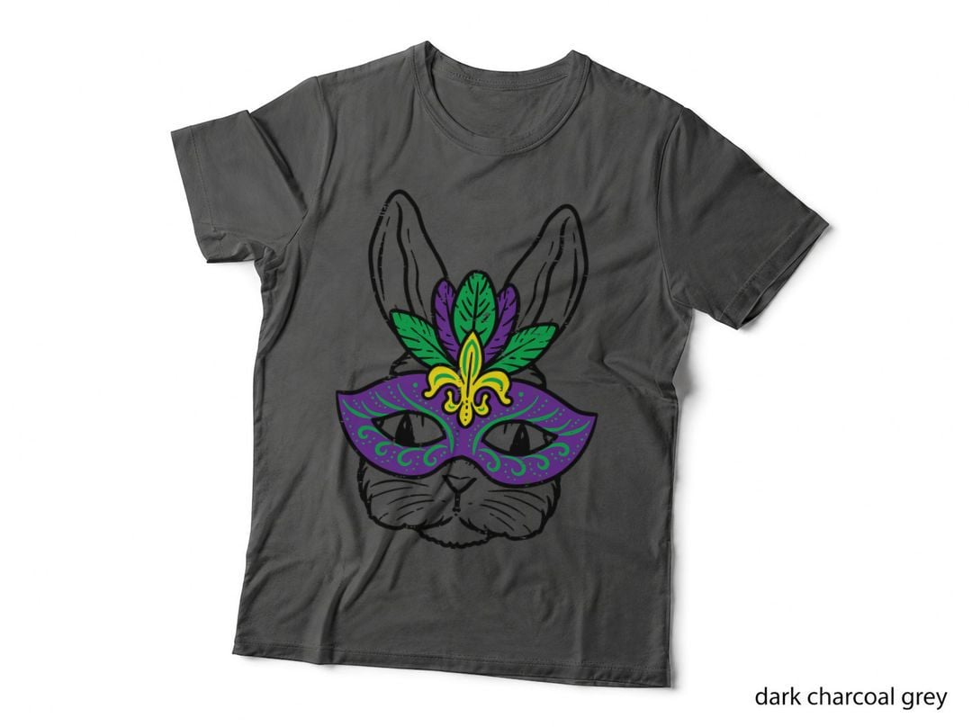 Bunny Rabbit Mardi Gras Mask Cute New Orleans Men Women Kids T-Shirt