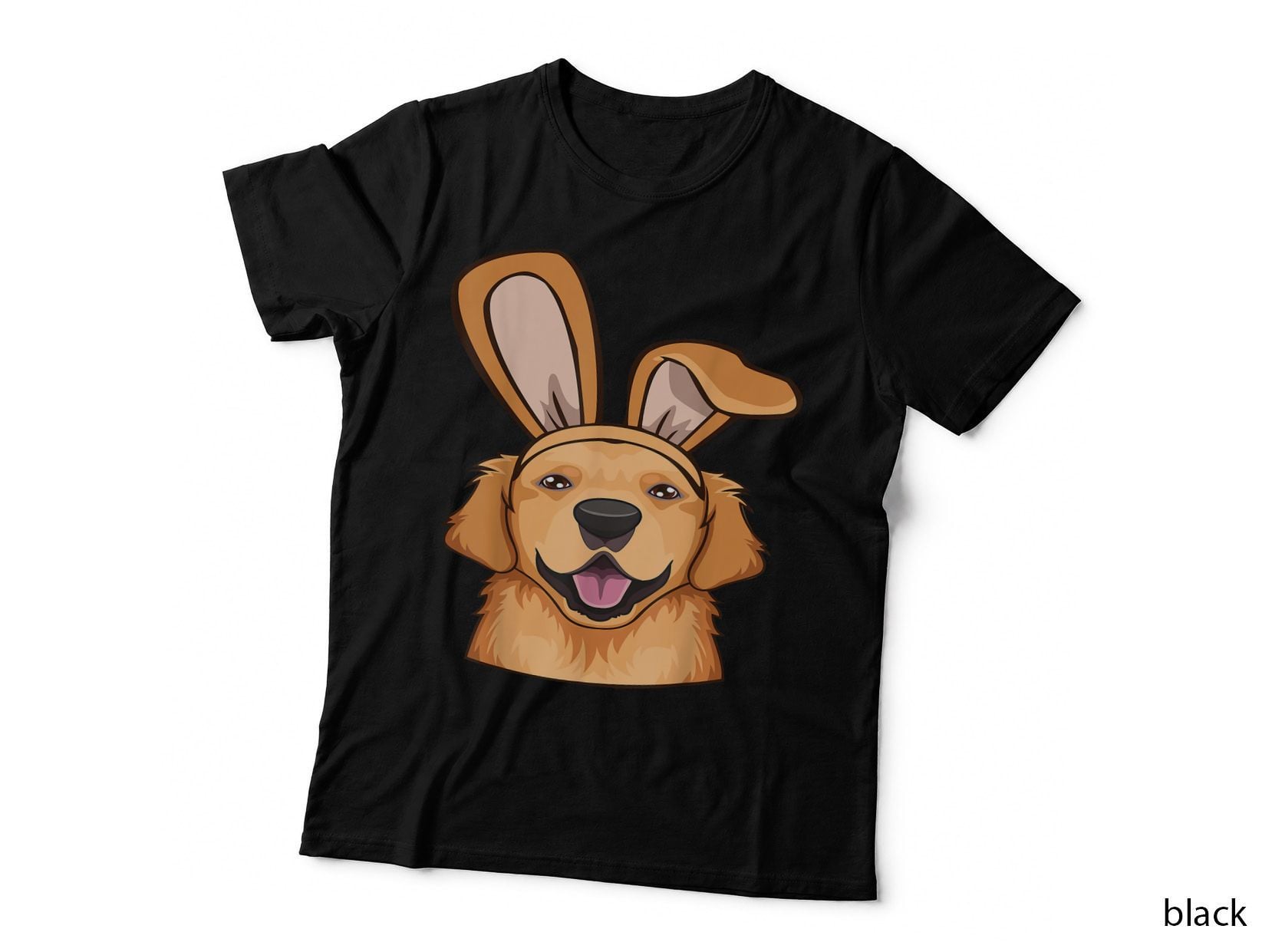 Golden Retriever Bunny Ears Easter Day Dog Puppy Boys Girls T-Shirt