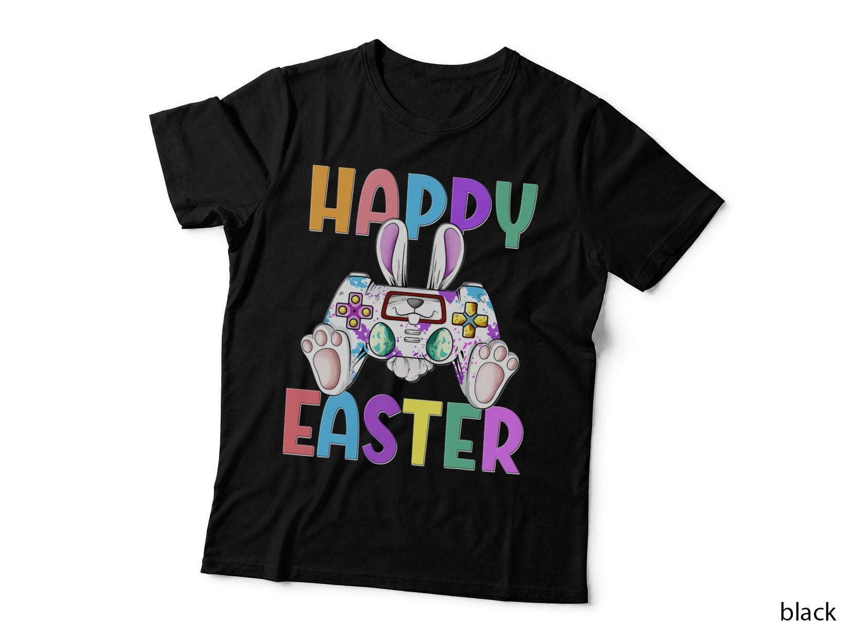 Happy Easter Men Gaming Controllers Bunny Boys Kids T-Shirt