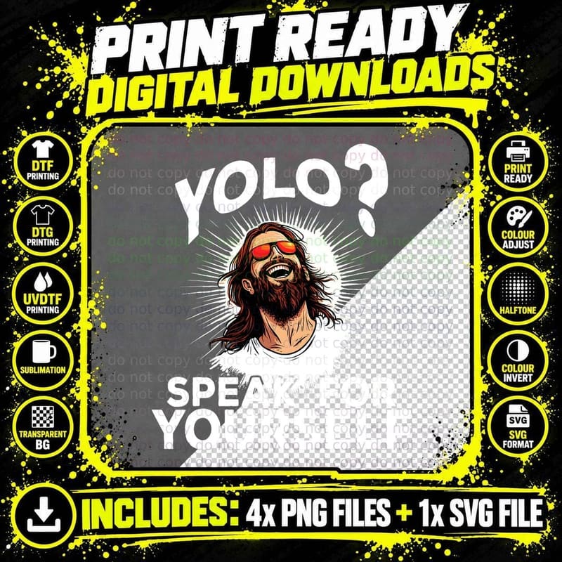 Jesus YOLO Meme Funny Christian Easter T-Shirt Png SVG Digital Bundle