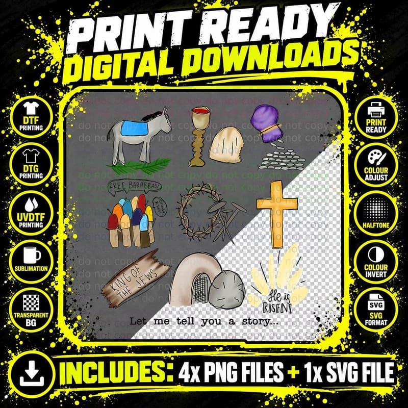 Let Me Tell You a Story Jesus Religious Christian Easter Png SVG Digital Bundle