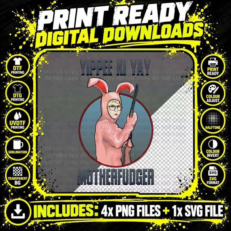 Motherfudger (Bunny Version) Crewneck Sweatshirt Png SVG Digital Bundle