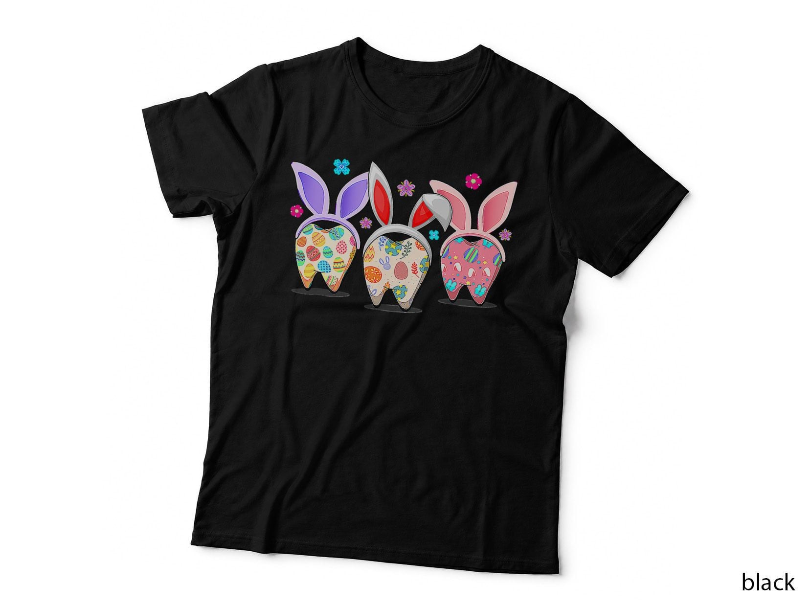 Three Bunny Teeth Dental Squad Dentist Easter Day Women T-Shirt