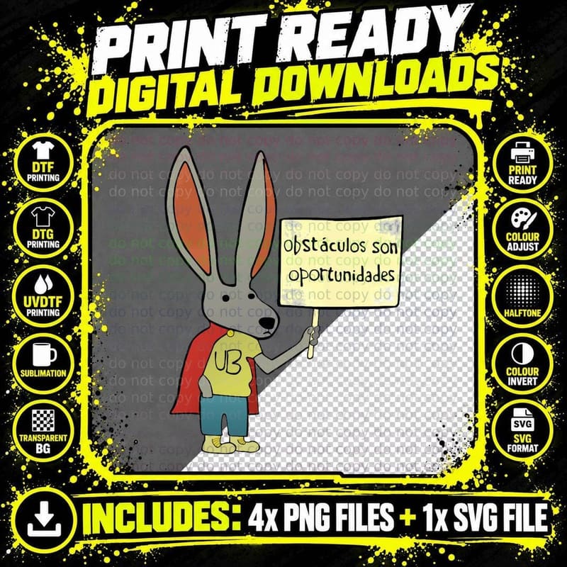 Ultra Bunny with a Sign - Rick Flag 1 T-Shirt Png SVG Digital Bundle