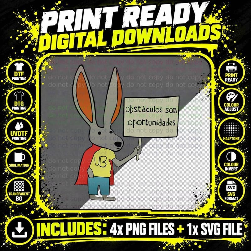 Ultra Bunny with a Sign - Rick Flag T-Shirt Png SVG Digital Bundle
